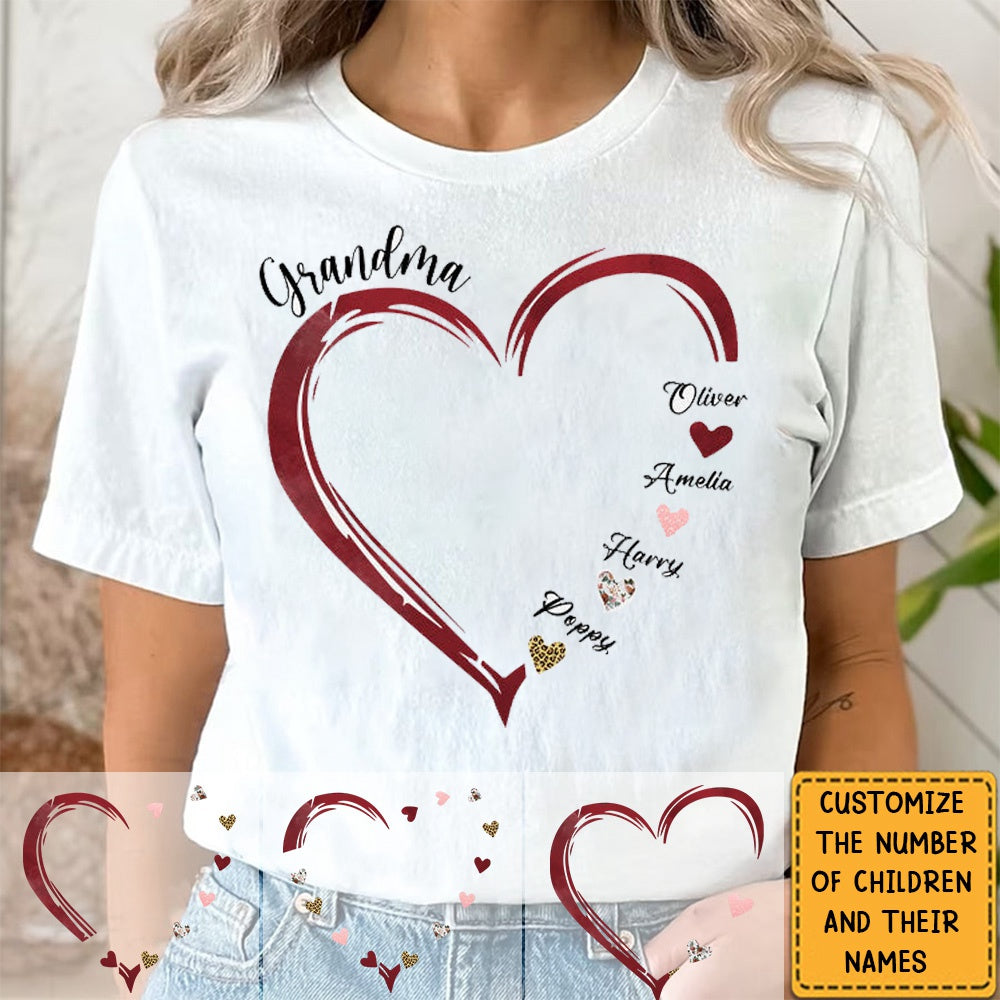 The Best Grandma In The World - Family Personalized Custom Unisex T-shirt - Mother's Day, Birthday Gift For Grandma