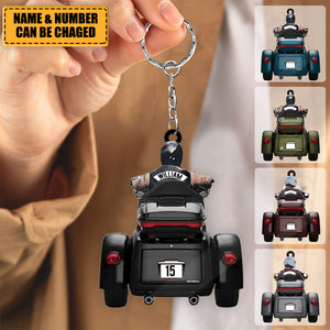Personalized Biker Trike Tri Glide Motorcycle Acrylic Keychain