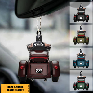Personalized Biker Trike Tri Glide Motorcycle Ornament