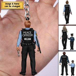 Police Family - Personalized Police Officer Acrylic Keychain