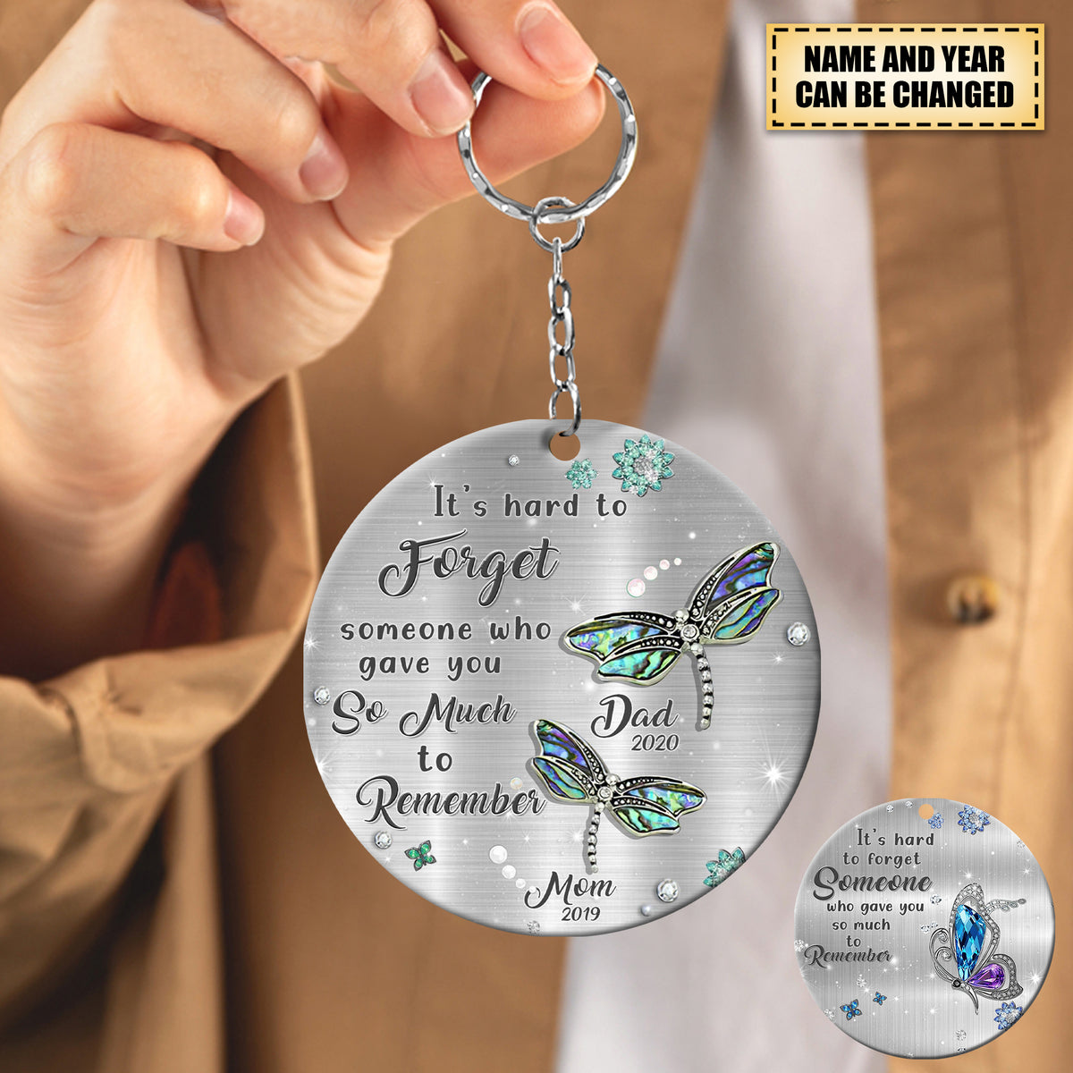 Hard To Forget Someone, Remember Personalized Circle Acrylic Keychain