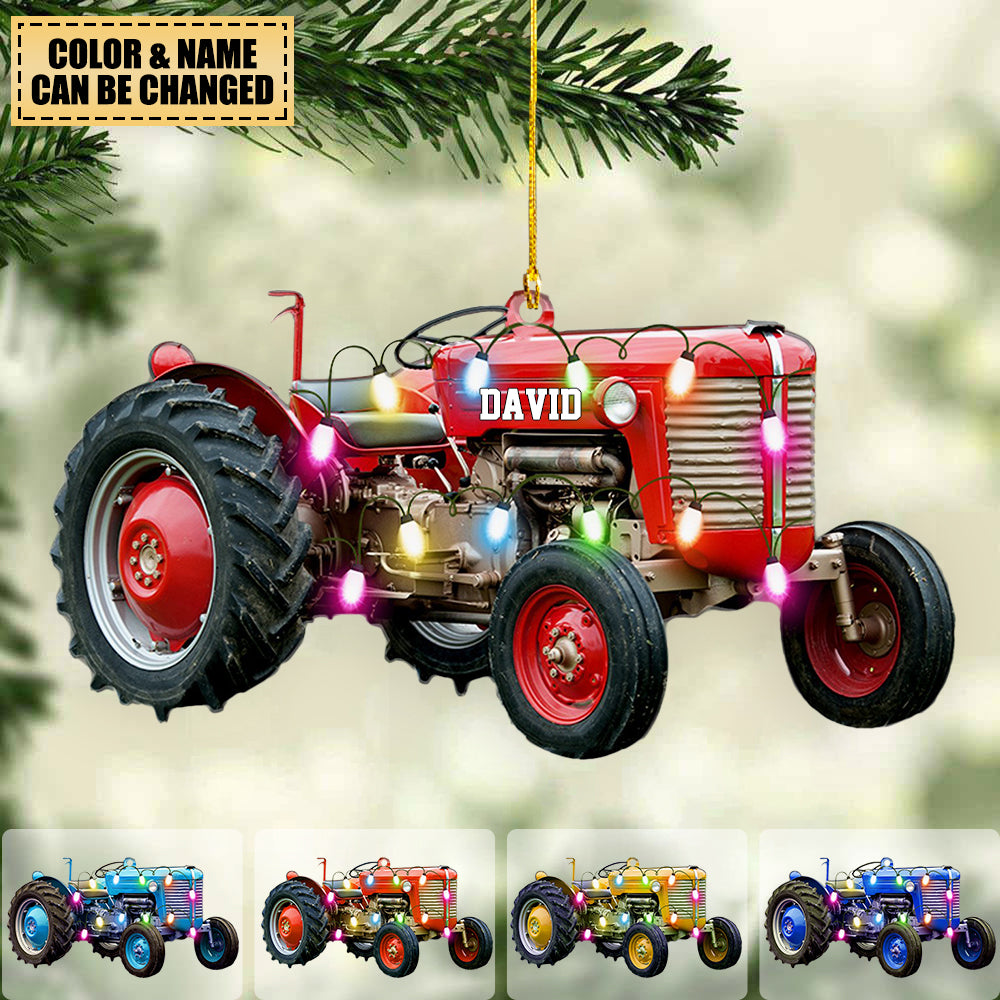 Personalized Tractor 3 Christmas Ornament