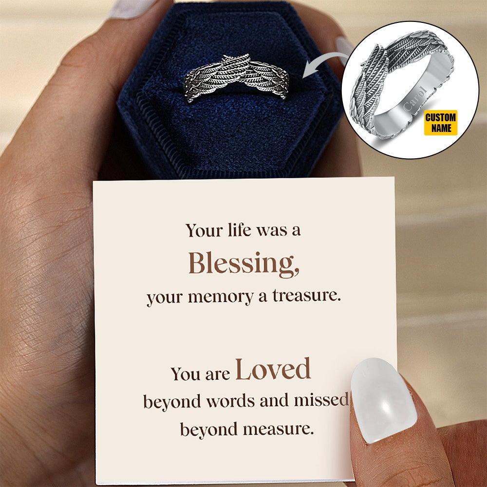 Hug From Heaven Wing Memorial Ring