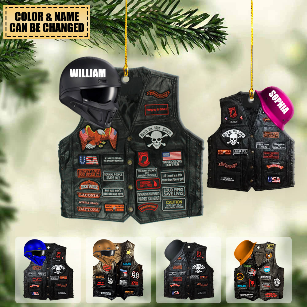 Biker Jacket, Personalized Acrylic Ornament For Speed Lovers