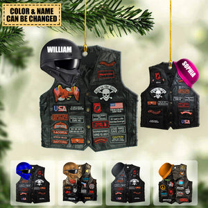 Biker Jacket, Personalized Acrylic Ornament For Speed Lovers