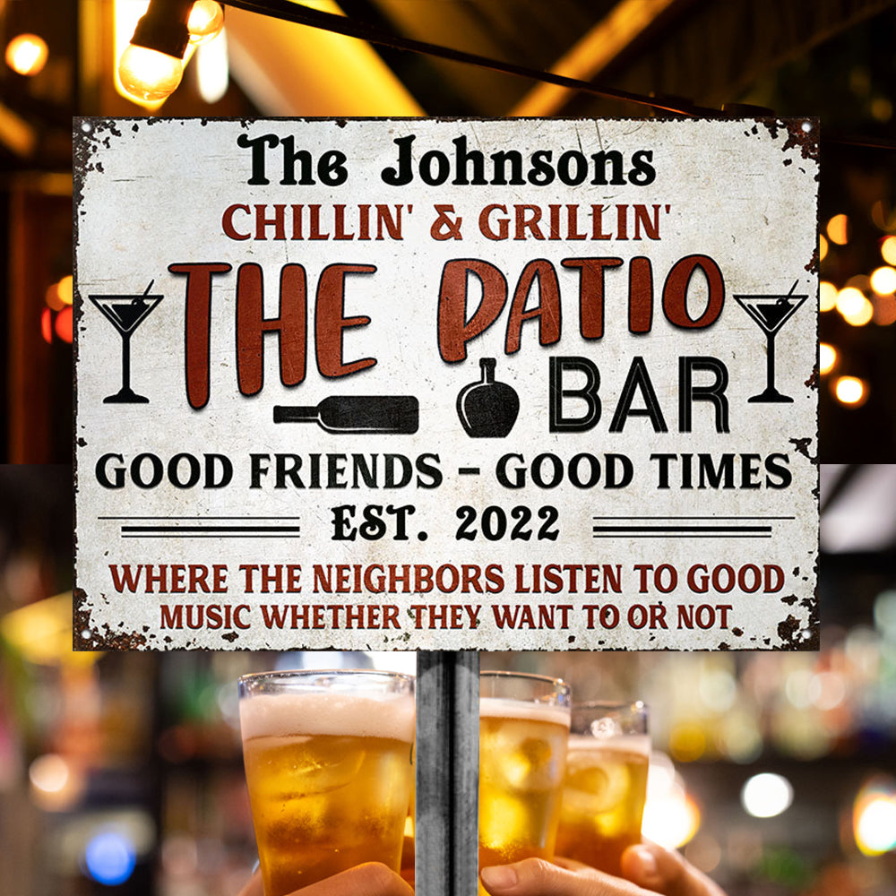 Personalized Deck Grilling Red Listen To The Good Music Custom Classic Metal Signs