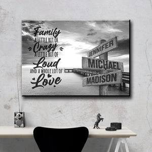 Ocean Dock with Saying Personalized Family Canvas