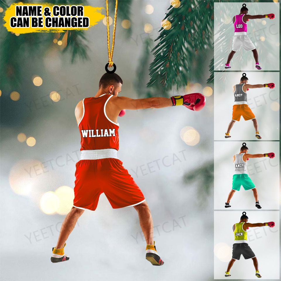 Custom Personalized Boxer Acrylic Christmas Ornament, Great Gift For Boxing Lovers