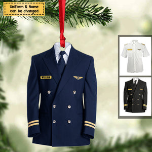 Personalized Pilot Uniform Acrylic Christmas/ Car Hanging Ornament