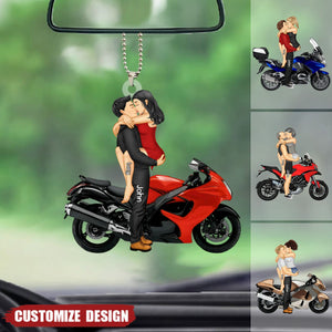 New Release - Personalized Motorcycle Couple Car Ornament