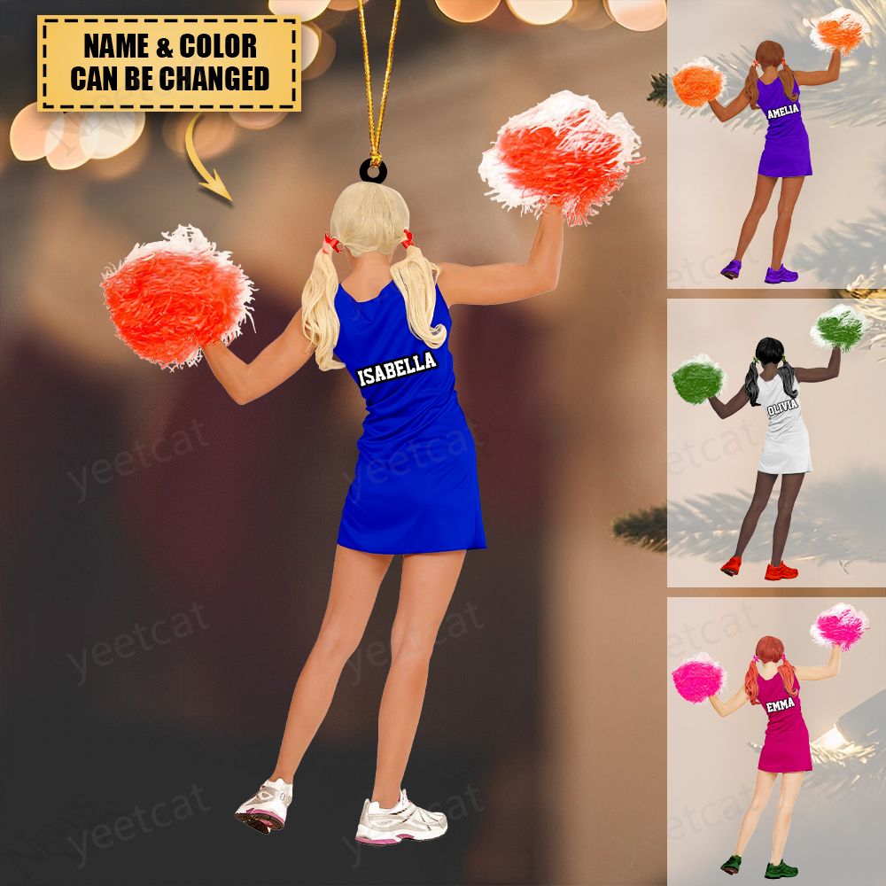 Personalized Cheerleader / Cheerleading Acrylic Christmas Ornament