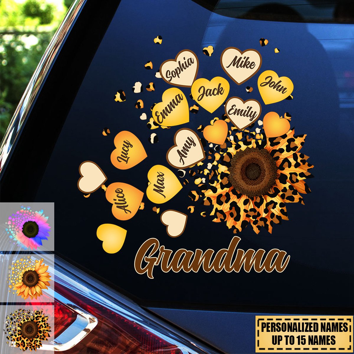 Grandma Mom Kids Sunflower - Gift For Mother, Grandmothe - Personalized Sticker Decal