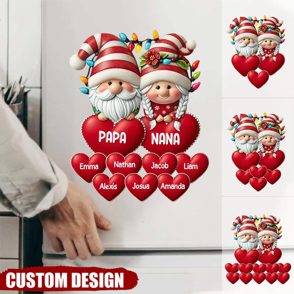 Christmas Grandma & Grandpa Mom & Dad With Heart Kids Personalized Decal/Sticker