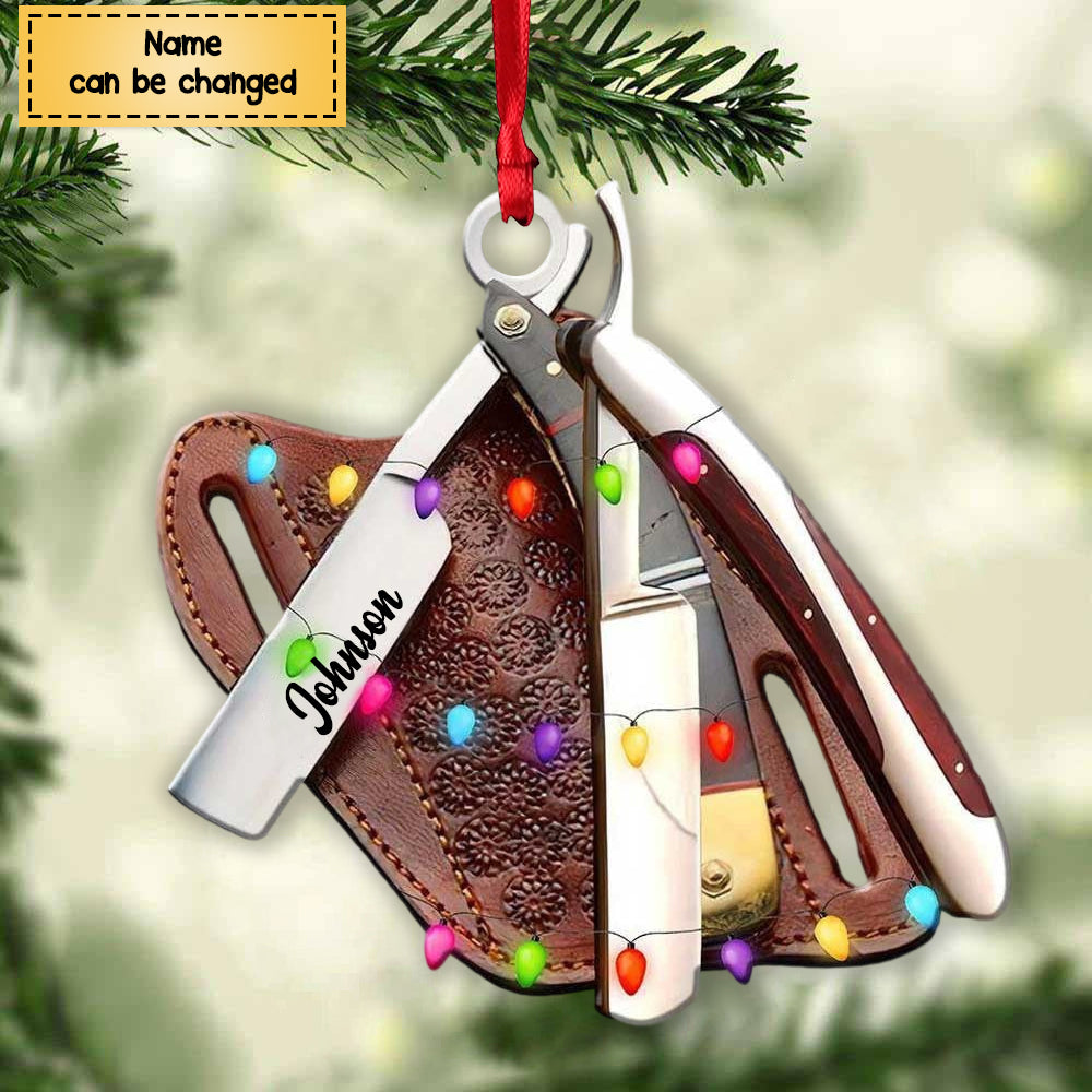 Personalized Hair Stylist And Barber Tools Christmas Ornament for Hair Stylist