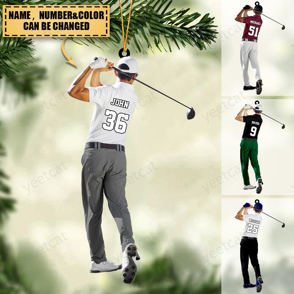 Personalized Golf Player Christmas Ornament -Great Gift Idea For Golf Lovers, Linksman