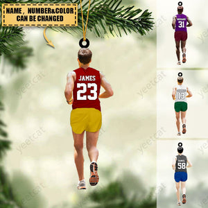 Personalized Marathon/running man/runner/jogging/track Christmas Ornament