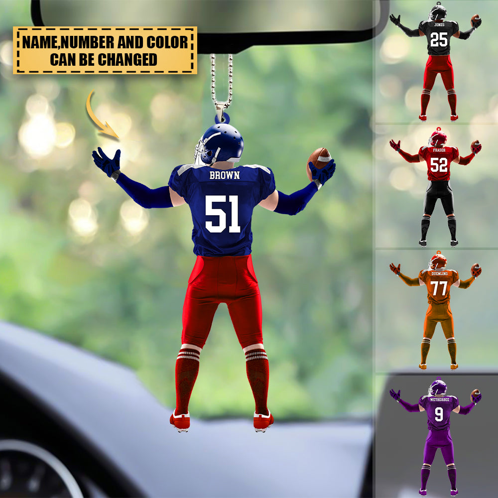 Personalized American Football Car Hanging Ornament-Great Gift Idea For Football Player/Lover