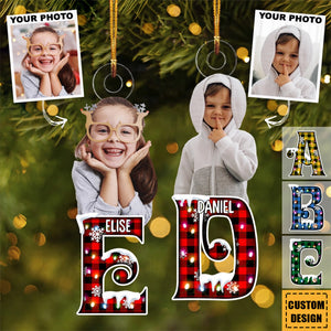 Christmas Kid - Personalized Custom Photo Mica Ornament - Christmas Gift For Kid, Family Members