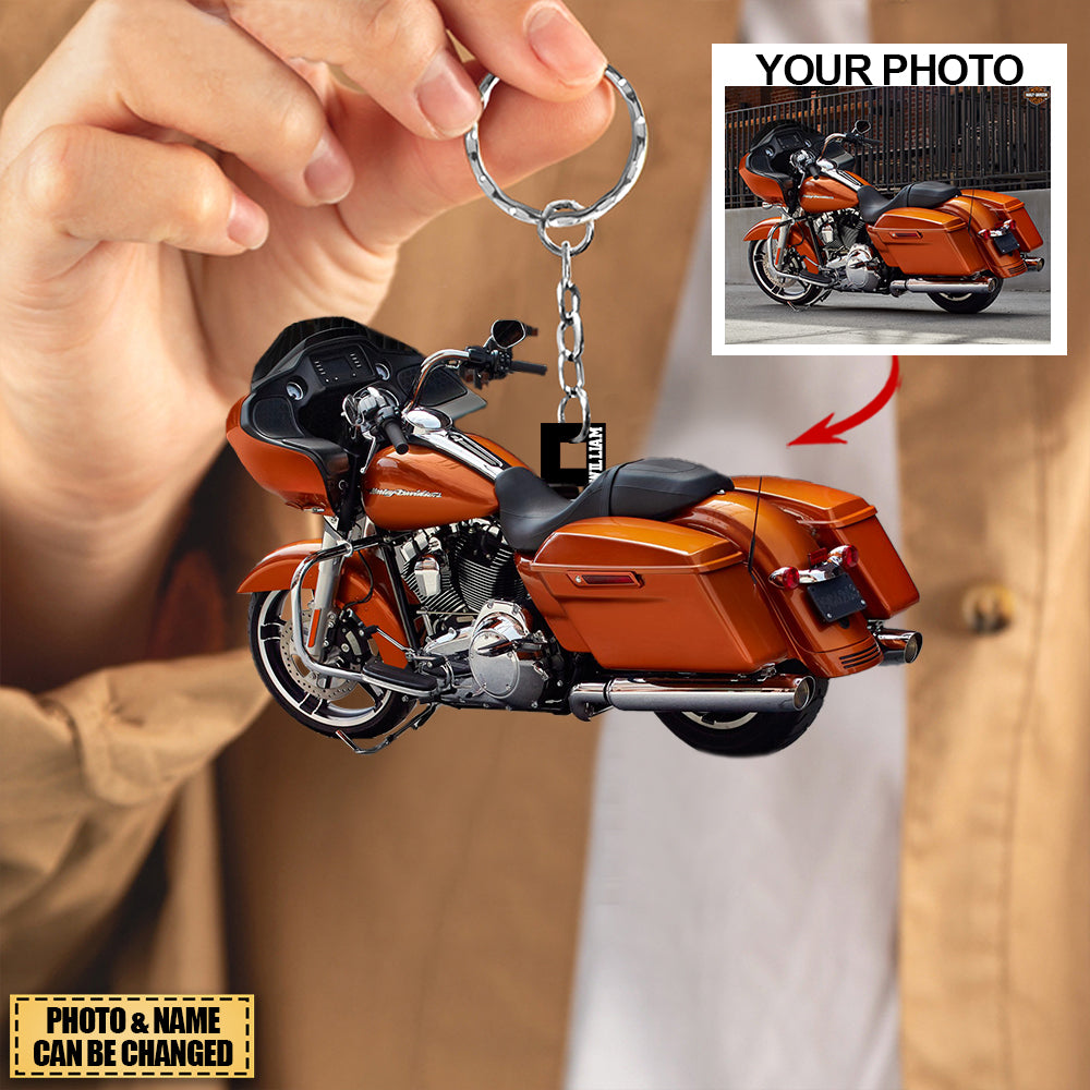 Personalized Motocycle Acrylic Keychain -Great Gift Idea For Motocycle/Biker/Racer- Custom Your Photo