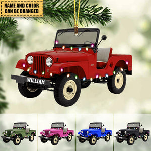 Personalized Off Road Vehicle With Lights Christmas Ornament