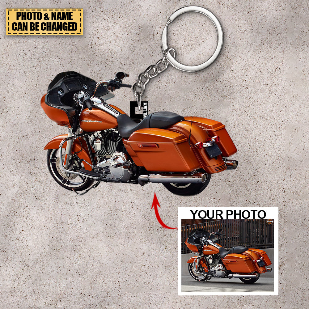 Personalized Motocycle Acrylic Keychain -Great Gift Idea For Motocycle/Biker/Racer- Custom Your Photo