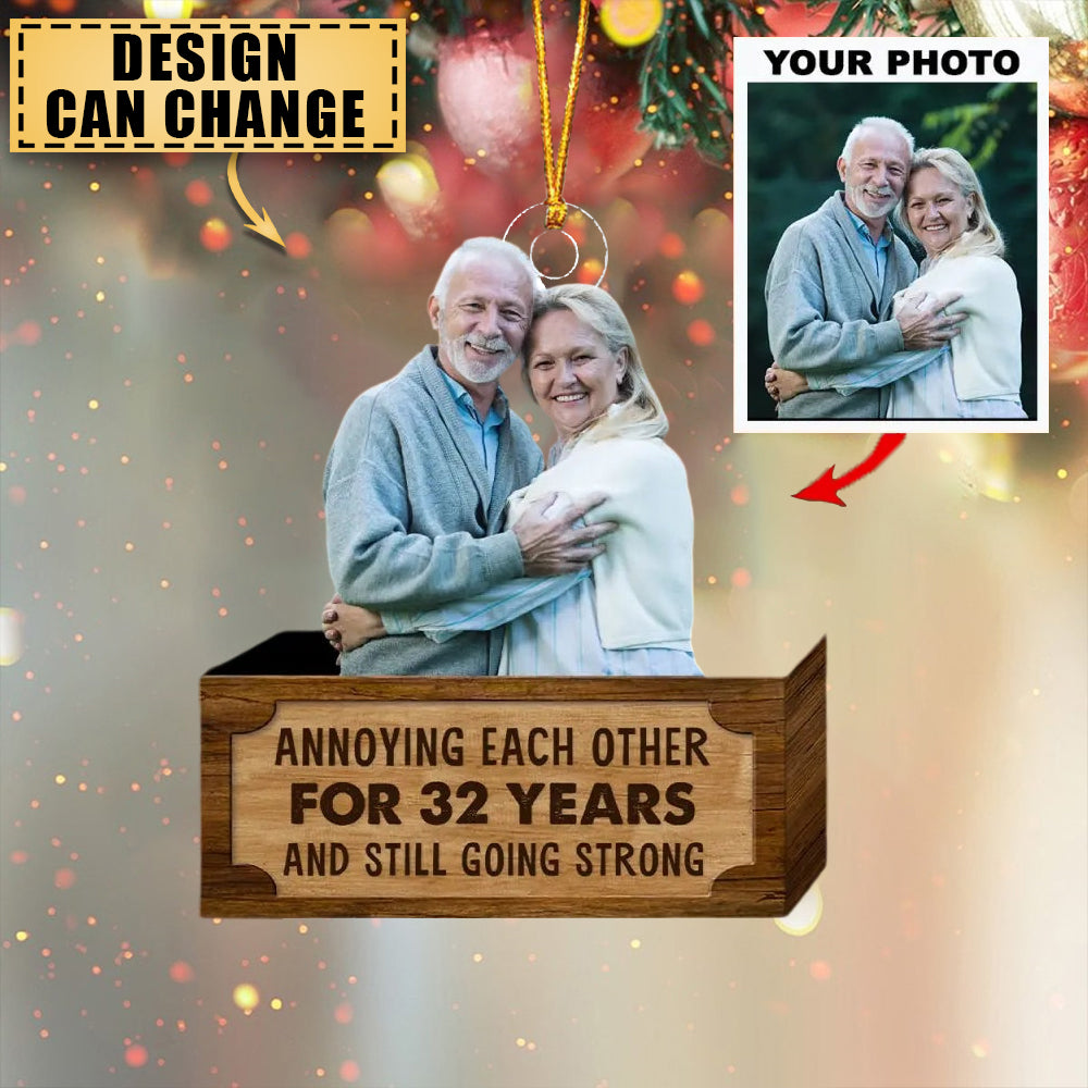 Annoying Each Other For Years - Personalized Custom Photo Mica Ornament - Christmas Gift For Couple, Husband, Wife