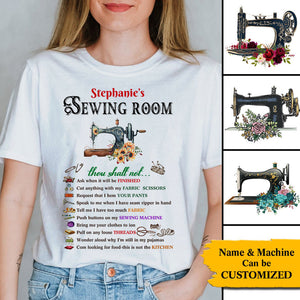 Personalized Sewing Room Rules Unisex T-Shirt