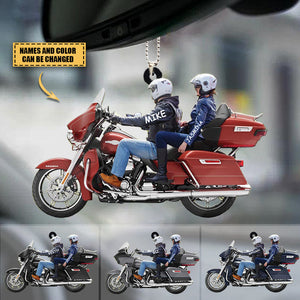 2023 New Release Personalized Biker Couple Motorcycle Car Hanging Ornament