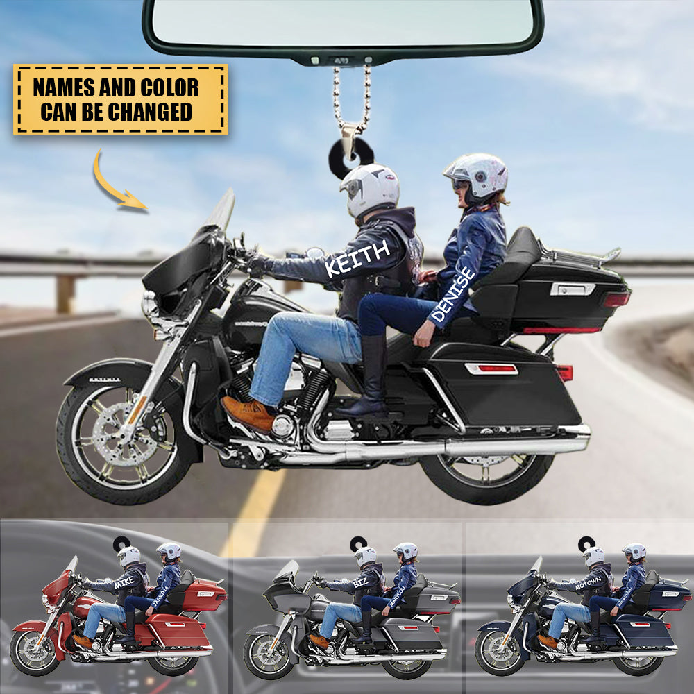 2024 New Release Personalized Biker Couple Motorcycle Car Hanging Ornament