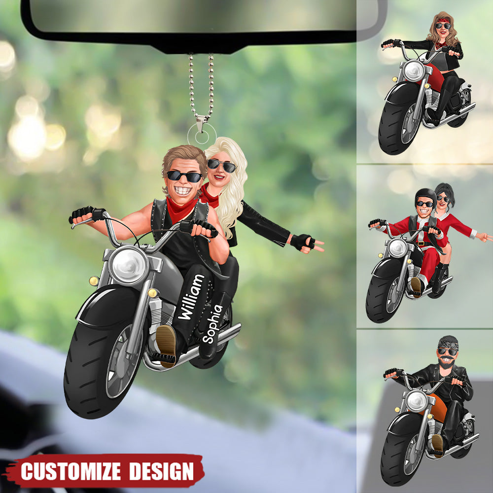 Oh, What Fun, It Is To Ride, Personalized Acrylic Car Ornament, Valentine Gift, Couple Gift