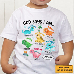 Personalized Gifts For Grandson Dinosaur I Am Kid T Shirt