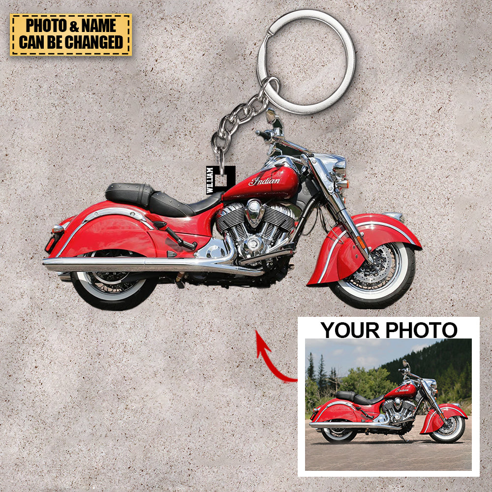 Personalized Motocycle Acrylic Keychain -Great Gift Idea For Motocycle/Biker/Racer- Custom Your Photo