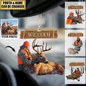 Personalized Photo Hunting Car Hanging Ornament - Gift For Hunter
