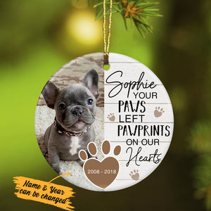 Pet Dog Cat Memorial Ornament, Personalized Circle Acrylic Ornament