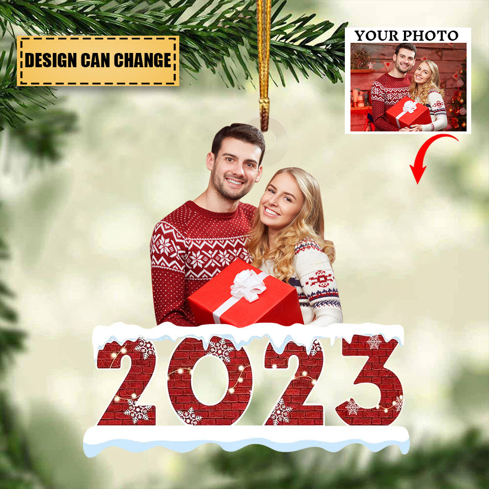 Personalized Custom Photo Acrylic Ornament - Christmas Gift For Family Member, Mom, Dad - Merry Christmas 2023