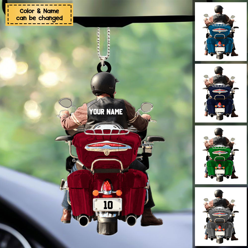 Personalized Motorcycle Acrylic Christmas / Car Hanging Ornament, Gift for Biker