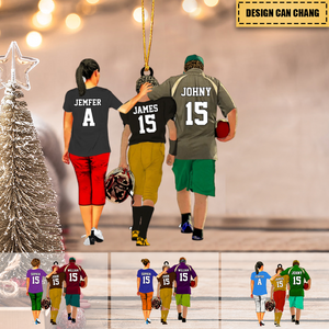 Personalized Football  Acrylic Car / Christmas Ornament - Gift For Football Players - Gift For Son With Custom Name, Number, Appearance
