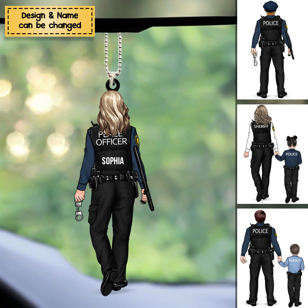 Police Family - Personalized Police Officer Acrylic Christmas / Car Hanging Ornament