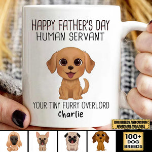 Watercolor Cute Dogs Happy Father‘s Day Dog Human Servant Personalized Mug