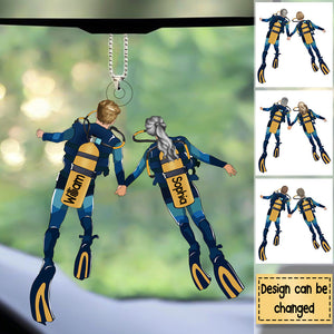 Personalized Scuba Diving Partners / Couples Car Hanging Ornament