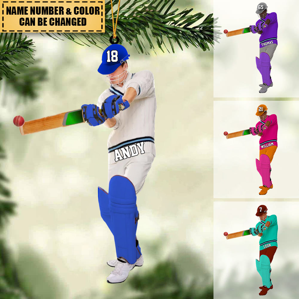 Personalized Cricket player Christmas Ornament-Great Gift Idea For Cricket Lovers/Players