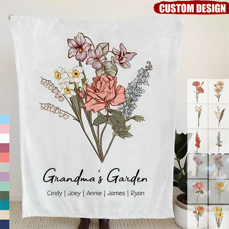 Grandma / Mom's Garden is Her Children Customized Winter Blanket