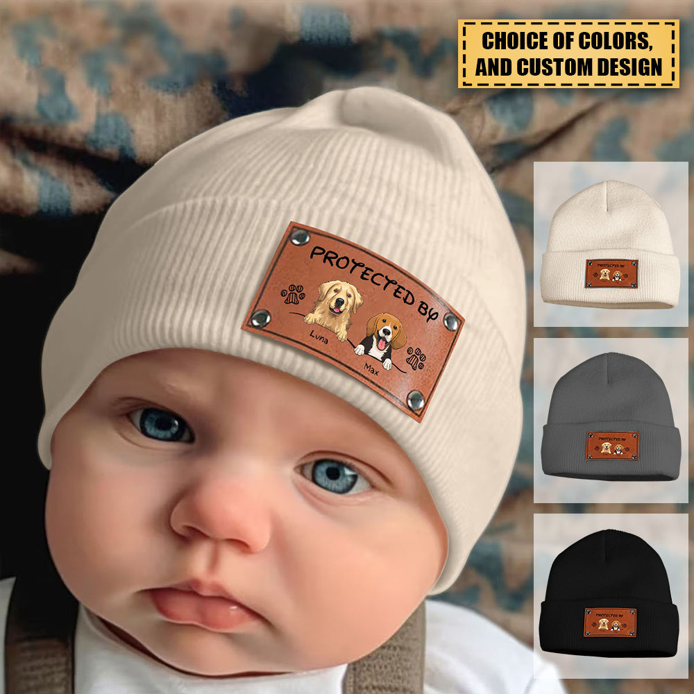 Personalized Custom Baby Beanie - Protected By Dogs