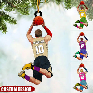 Personalized  Name, Number & Appearance - Acrylic Christmas / Car Oranment - Gift for Basketball Lovers