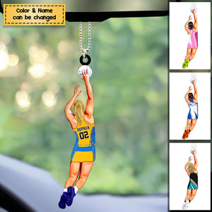 Personalized Netball Player Acrylic Christmas/ Car Hanging Ornament