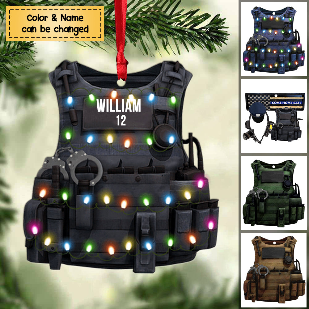 Police Bulletproof Vest, Personalized Ornament, Gift For Police Officers