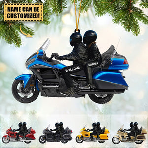 2022 New Release Personalized Biker Couple Gold Wing Motorcycle Ornament