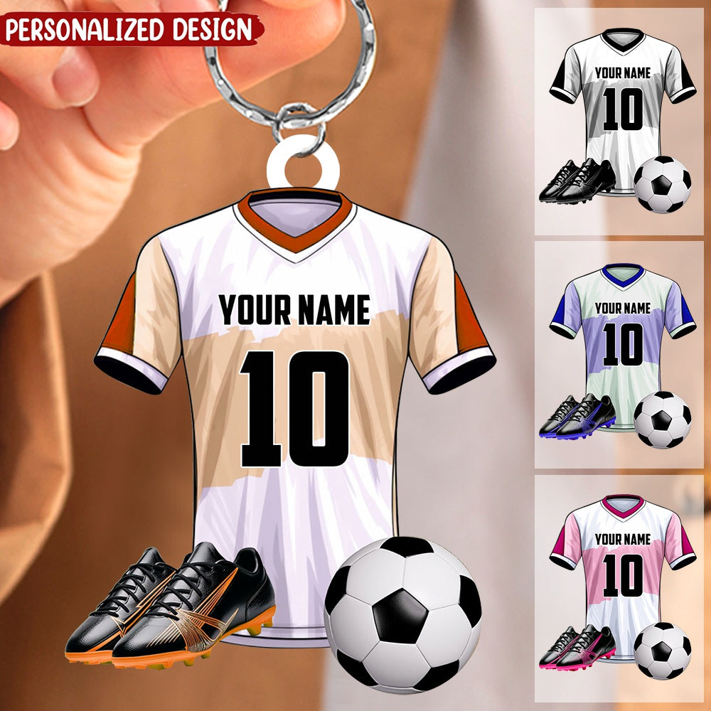 Custom Name Soccer Keychain, Christmas Gift For Soccer Lover, Gift For Soccer Player