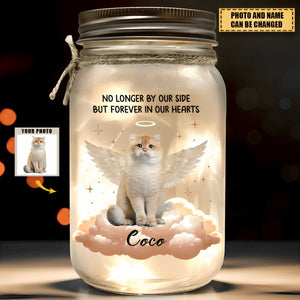 Custom Photo Forever In My Heart - Memorial Personalized Custom Mason Jar Light - Sympathy Gift For Pet Owners, Pet Lovers