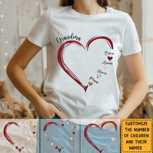 The Best Grandma In The World - Family Personalized Custom Unisex T-shirt - Mother's Day, Birthday Gift For Grandma